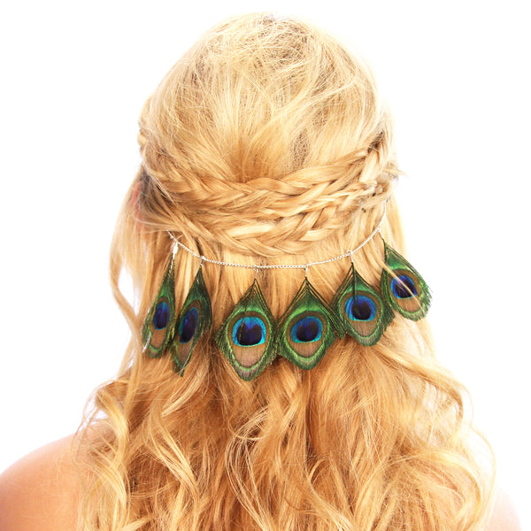 Peacock Feather Hair Grip - Kristin Perry Accessories