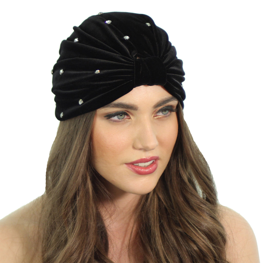 CRYSTAL STUDDED FULL TURBAN - Kristin Perry Accessories